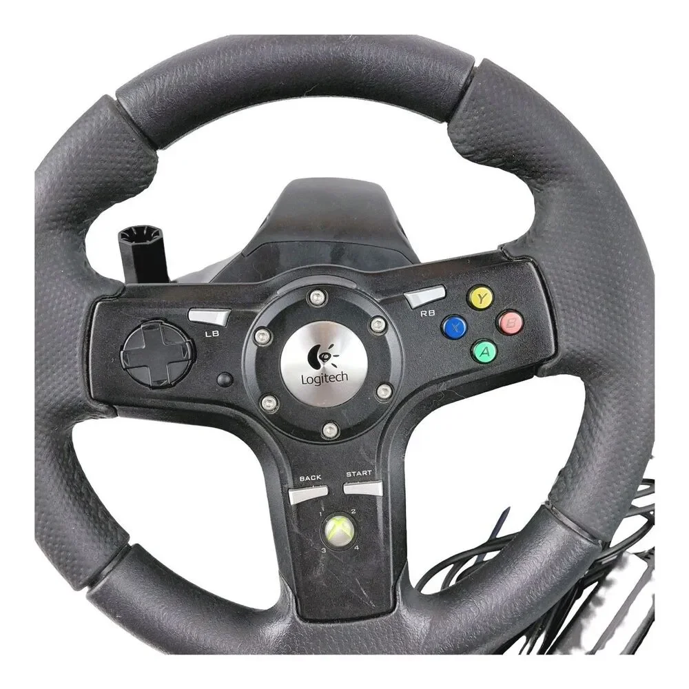 Logitech Drive FX Racing Wheel Pedals Power Supply USB For PC Tested Xbox 360